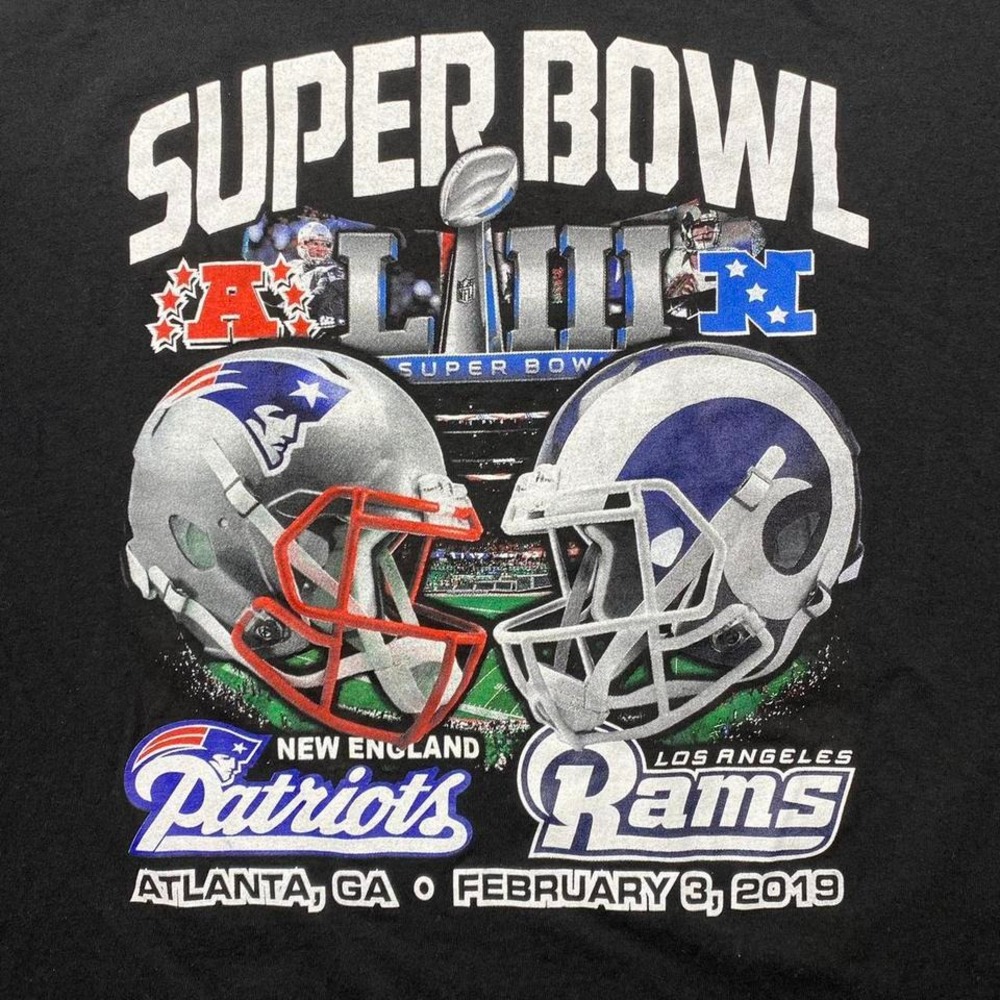 2019 Super Bowl LA Rams vs New England‎ Patriots football shirt